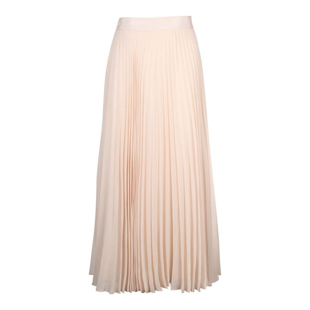 Alicia & Olivia Essie Pleated Georgette Midi Skirt in Pastel Pink Polyester